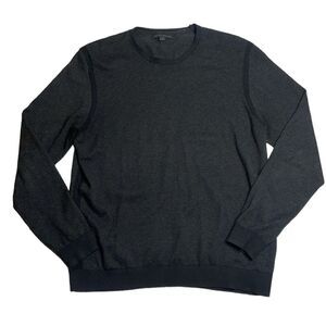 J McLaughlin Gray and Black Cotton and Cashmere light weight sweater Large